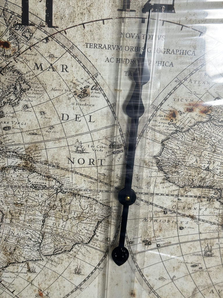 Round Vintage Map Wall Clock - image 2 of 4