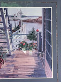 Framed seaside porch print with potted flowers - thumbnail 3 of 4