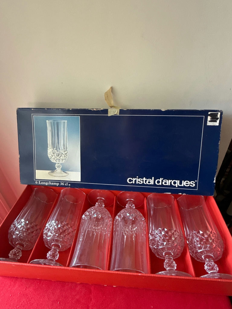 Six Cristal d'Arques Longchamp crystal goblets - image 1 of 4