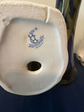Pair of horse head ceramic busts with a tall glazed vase - thumbnail 3 of 5