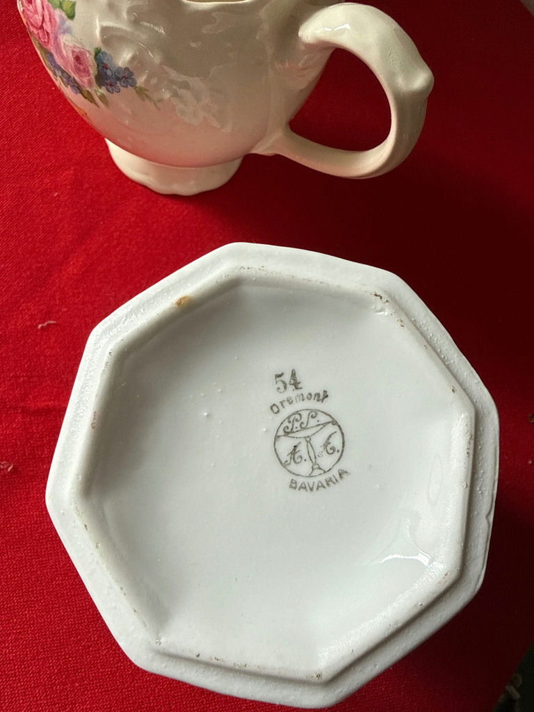 Three floral porcelain creamer and sugar bowl set - image 3 of 4