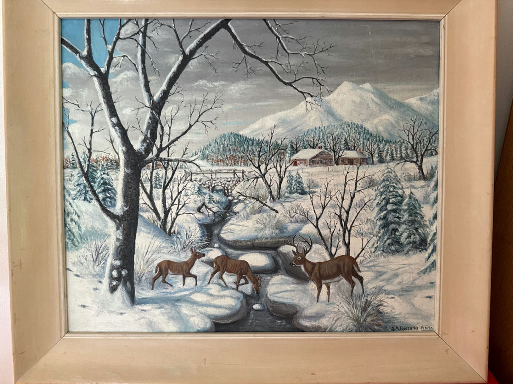 Winter landscape with deer - image 2 of 3