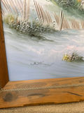 Coastal beach landscape painting in a wood frame - thumbnail 3 of 6