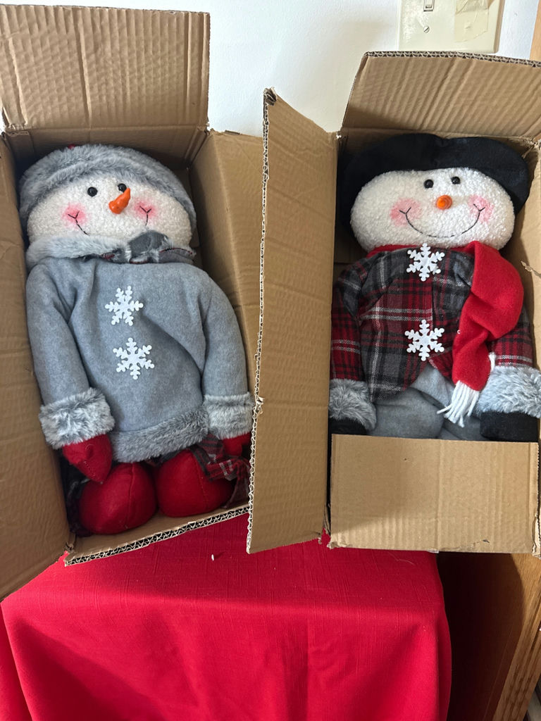 Two snowman decorations in boxes - image 1 of 2