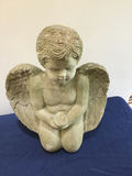 Stone kneeling angel statue - thumbnail 1 of 1