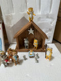 Cat Figurine Collection with Nativity Scene and Books - thumbnail 4 of 10