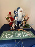 Deck the Halls holiday display with Santa figures and surroundings - thumbnail 1 of 5