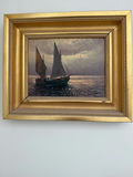 Sailboats Seascape in Gold Frame - thumbnail 2 of 4