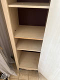 Tall Cream Cabinet with Shelves and Wood Top - thumbnail 3 of 7