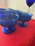 Cobalt blue glassware set with goblets and bowls - thumbnail 2 of 4