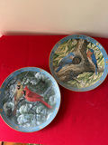 Bird-themed decorative ceramic plates with blue borders - thumbnail 6 of 7