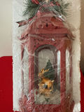 Red lantern with deer and Christmas tree scene - thumbnail 3 of 3