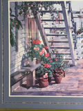 Framed seaside porch print with potted flowers - thumbnail 2 of 4