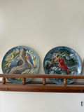 Bird-themed decorative ceramic plates with blue borders - thumbnail 2 of 7