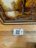 Autumn landscape painting in ornate frame - thumbnail 1 of 2