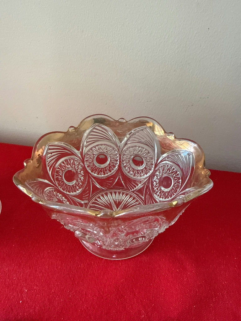 Etched crystal bowls with ceramic ladle - image 3 of 4