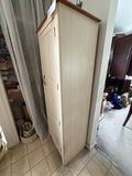 Tall Cream Cabinet with Shelves and Wood Top - thumbnail 5 of 7