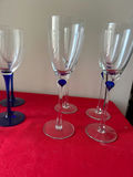 Wine glasses with cobalt-blue stems - thumbnail 3 of 4