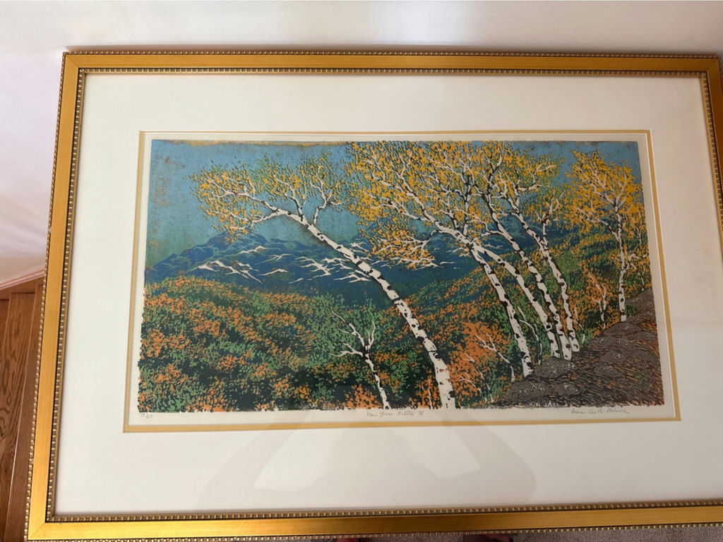 Diane Babcock -Birch Forest Artwork in Gold Frame - image 1 of 4