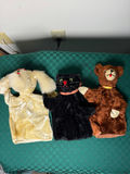Rabbit, Cat (Steiff), and Bear Puppet Lot - thumbnail 1 of 2