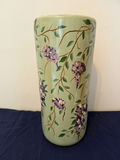 Tall ceramic vase with purple wisteria - thumbnail 1 of 2