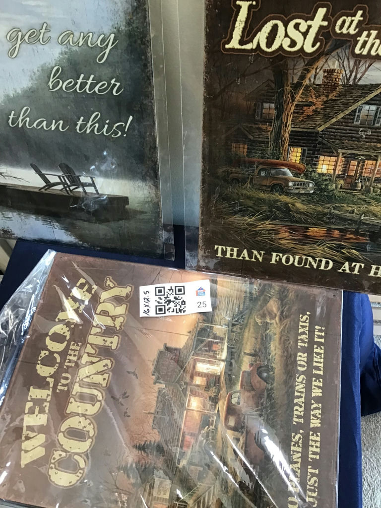 Rustic cabin-themed country decor signs 16x12.5 - image 1 of 5