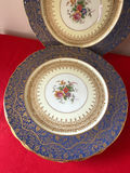 Blue and Gold Floral Porcelain Plates Set - thumbnail 3 of 4