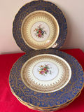 Blue and Gold Floral Porcelain Plates Set - thumbnail 1 of 4
