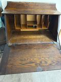 Antique wooden secretary desk with drop-front writing surface - thumbnail 4 of 5