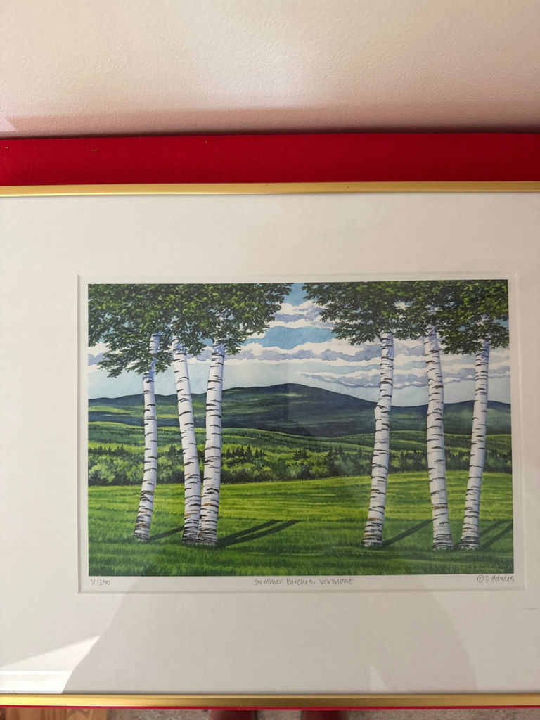 Deborah Holmes - framed birch-tree landscape print titled 'Summer Birches, Vermont' - image 2 of 5