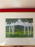 Deborah Holmes - framed  birch-tree landscape print titled 'Summer Birches, Vermont' - thumbnail 2 of 5