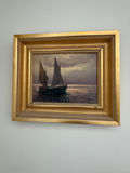 Sailboats Seascape in Gold Frame - thumbnail 1 of 4