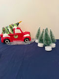 Lighted Ceramic Red Truck with Christmas Tree Load and Mini Bottle-Brush Trees - thumbnail 2 of 2