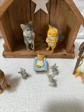 Cat Figurine Collection with Nativity Scene and Books - thumbnail 2 of 10