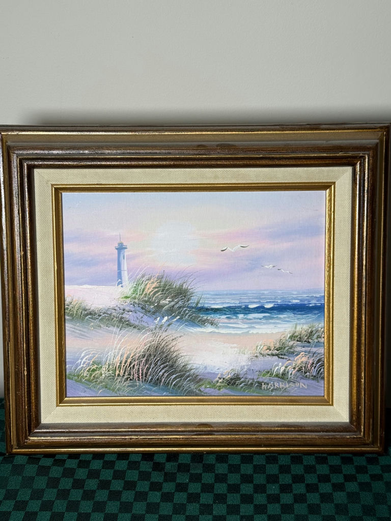 Framed Beach Landscape with Lighthouse - image 2 of 6