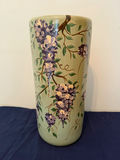 Tall ceramic vase with purple wisteria - thumbnail 2 of 2
