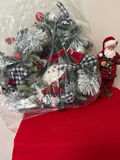 New Frosted Christmas Tree Decor with new Santa Figurine - thumbnail 1 of 2