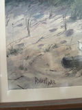 Robert Wee - Coastal painting with lighthouse, house and chairs - thumbnail 3 of 3