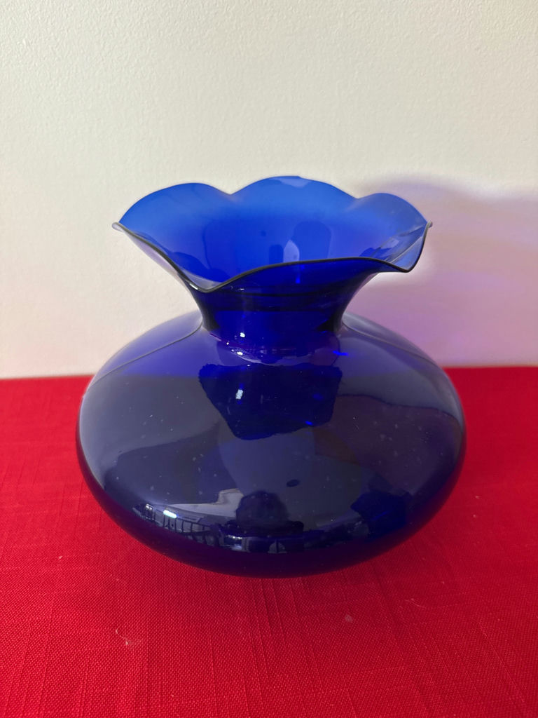 cobalt blue glass vase and hat pin holder - image 4 of 4