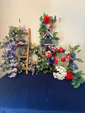Multiple floral wreaths with birdhouse and ladder - thumbnail 3 of 4