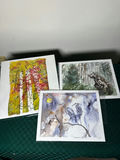 Set of three watercolor nature prints - thumbnail 1 of 4