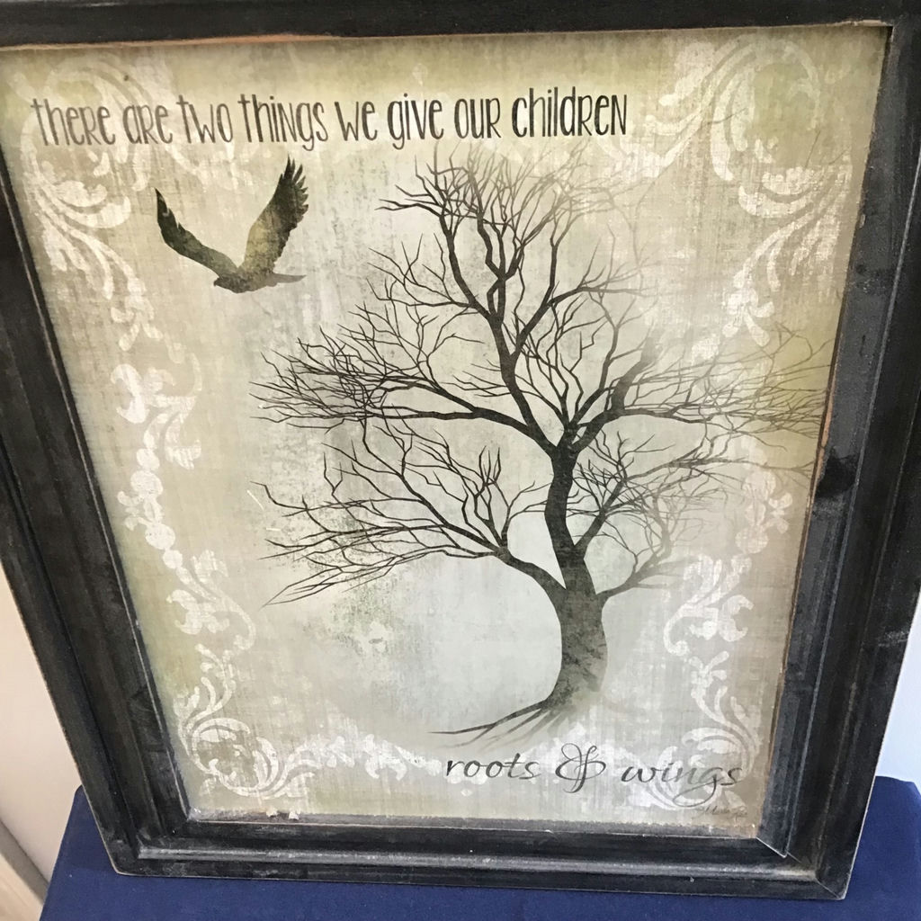 Two framed prints: tree with quote and snowy landscape 9x11, 15.5x20 - image 3 of 3