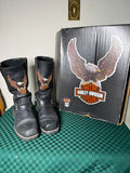 Harley-Davidson eagle-embroidered knee-high boots with box - thumbnail 1 of 6