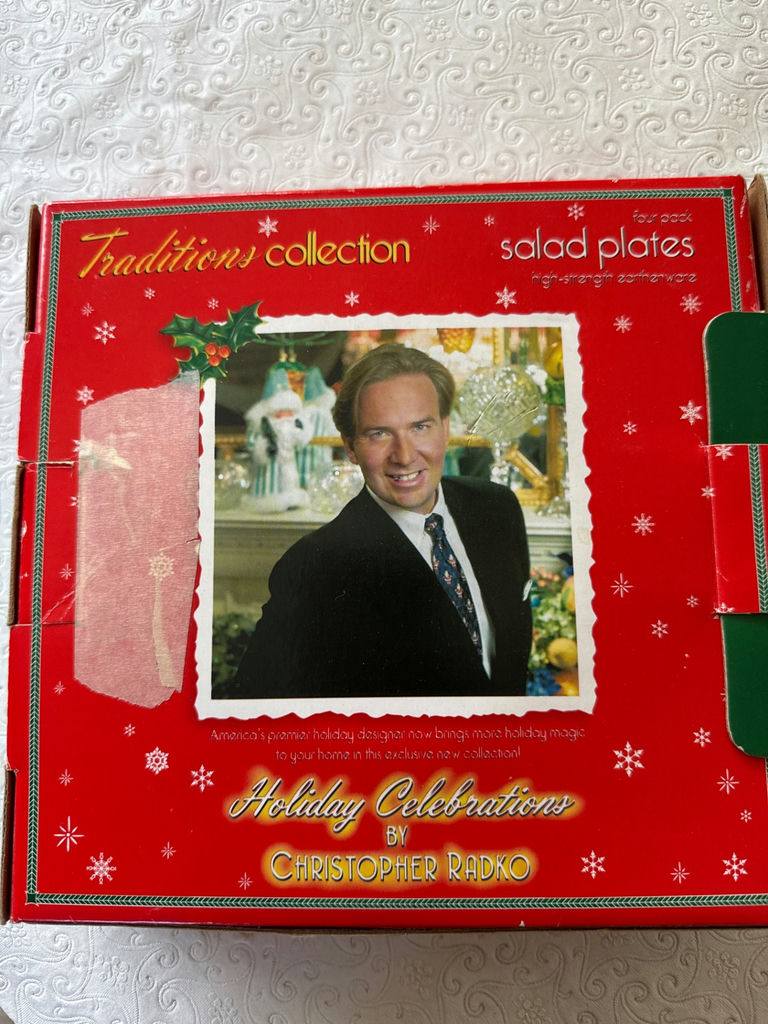 Traditions Collection Holiday Salad Plates by Christopher Radko - image 1 of 2