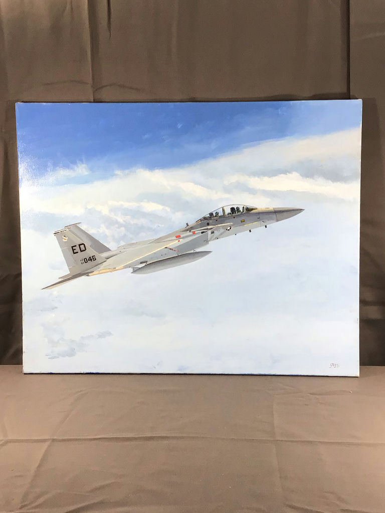 George Guzzi Original Acrylic on Canvas (1984 Fighter Jet) - image 2 of 6