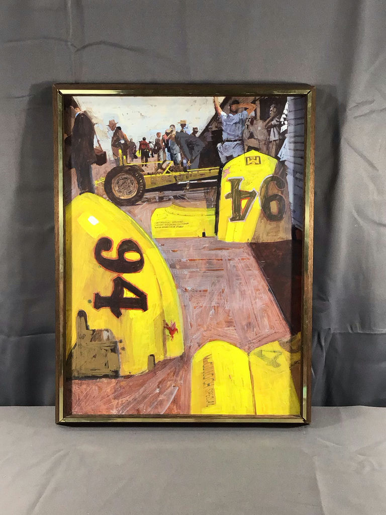 Bernie Fuchs Framed Original Racecar Art - image 1 of 10