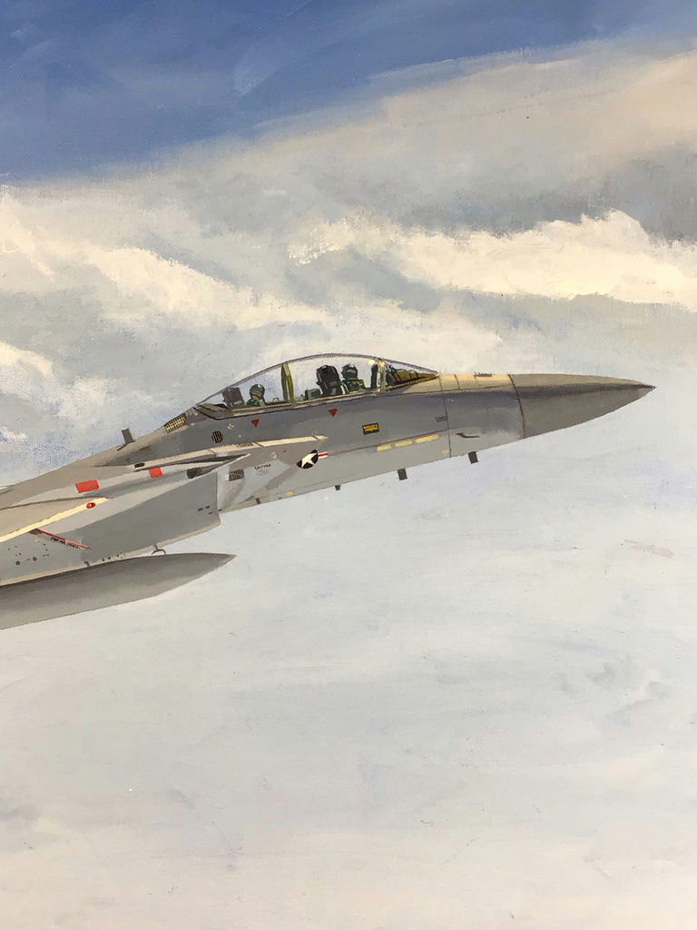 George Guzzi Original Acrylic on Canvas (1984 Fighter Jet) - image 1 of 6