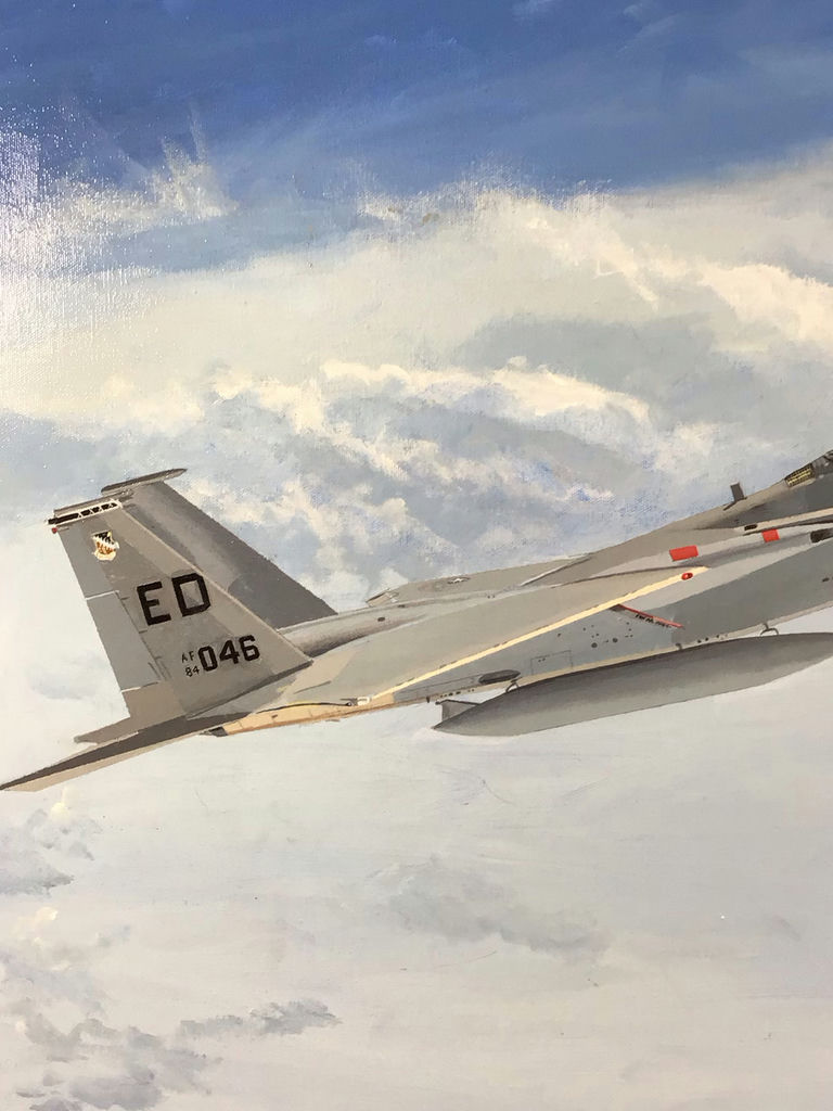 George Guzzi Original Acrylic on Canvas (1984 Fighter Jet) - image 3 of 6