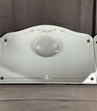 Antique Etched Glass Triptych Wall Mirror - thumbnail 2 of 10
