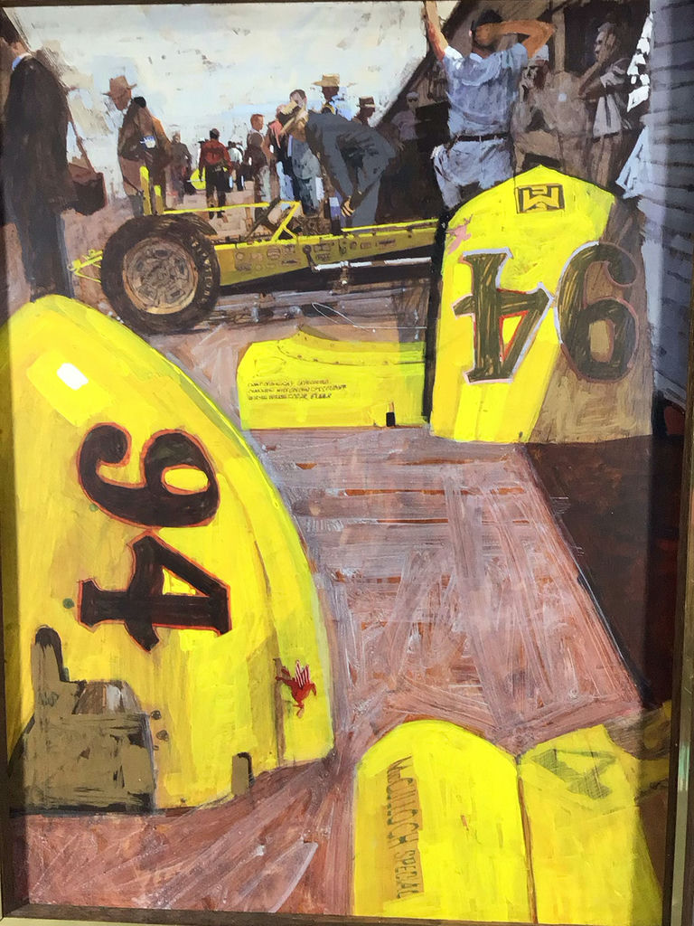 Bernie Fuchs Framed Original Racecar Art - image 2 of 10